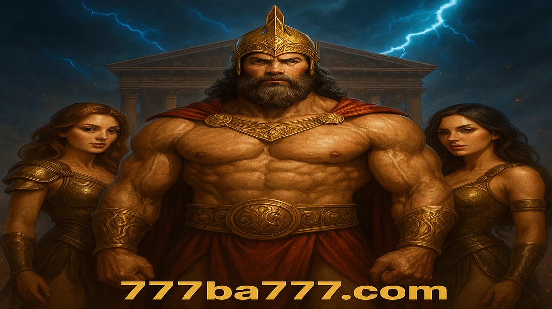ba777 গেমিং প্ল্যাটফর্মে Olympus-এর গেটস গেমে আপনাকে স্বাগত জানাচ্ছেন শক্তিমান দেবতা জিউস ও দুইটি সুন্দর দেবী, পেছনে একটি বিশাল মন্দির দেখা যাচ্ছে।